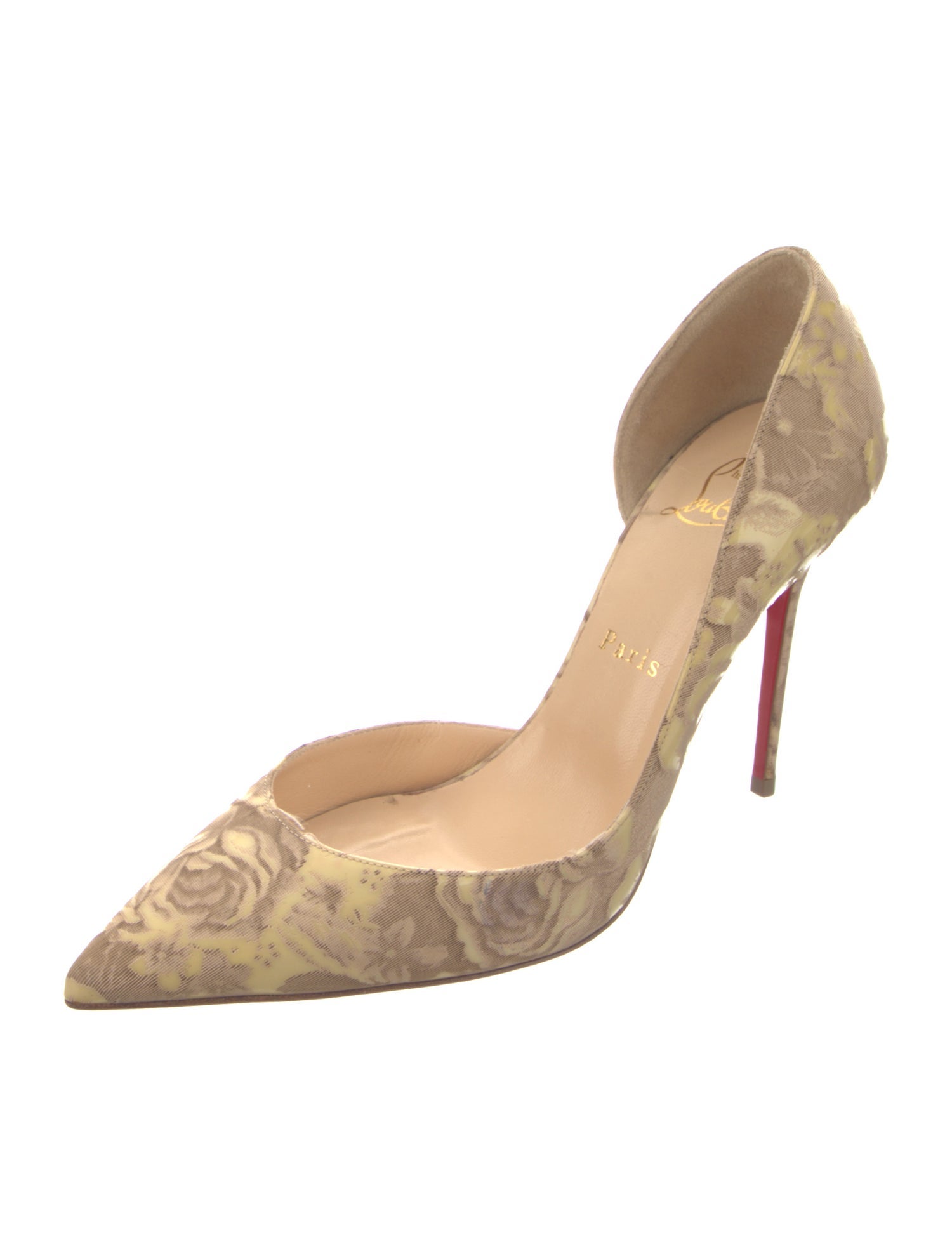 Christian Louboutin Canvas Floral Print D'Orsay Pumps