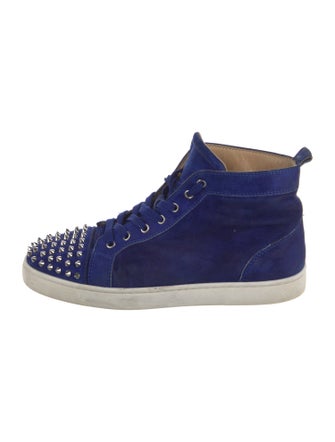Christian Louboutin Spike Accents Suede Sneakers