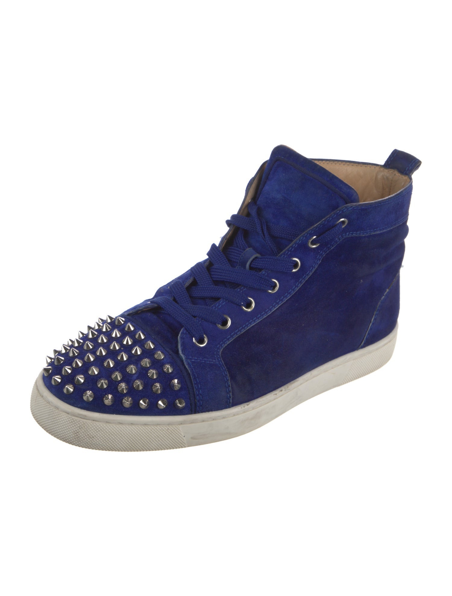 Christian Louboutin Spike Accents Suede Sneakers