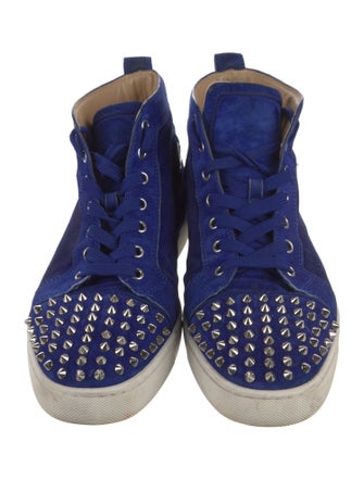 Christian Louboutin Spike Accents Suede Sneakers
