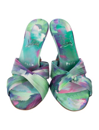 Christian Louboutin Satin Printed Slides