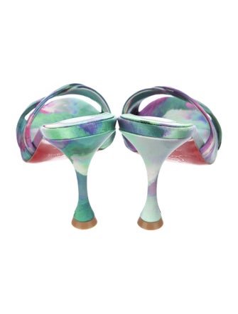 Christian Louboutin Satin Printed Slides