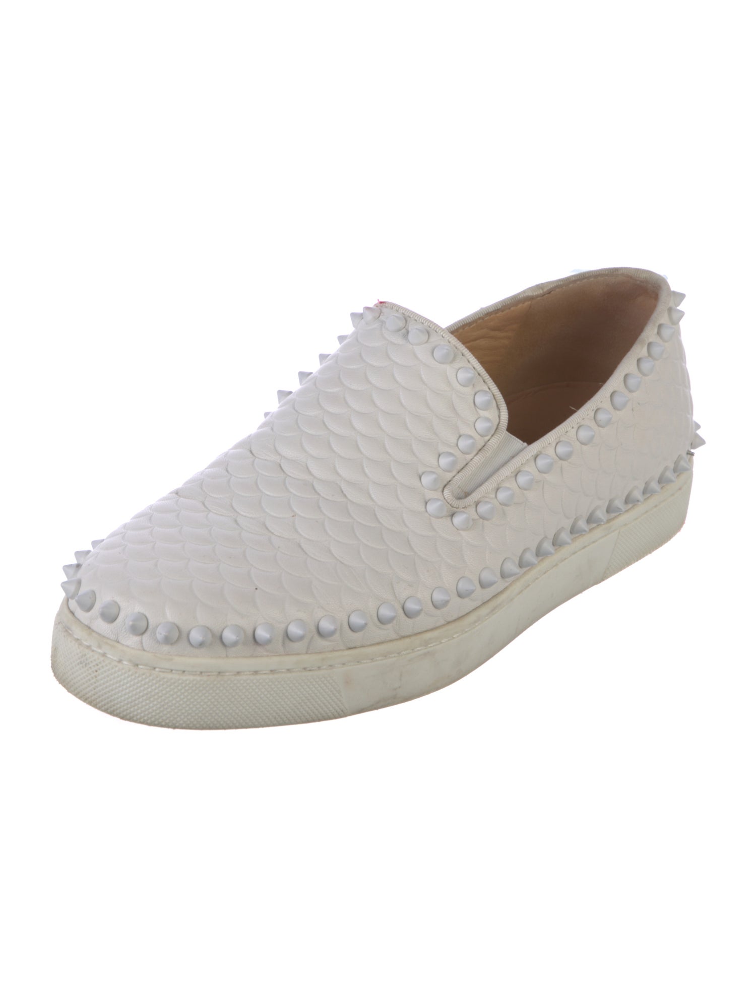 Christian Louboutin Spike Accents Leather Sneakers