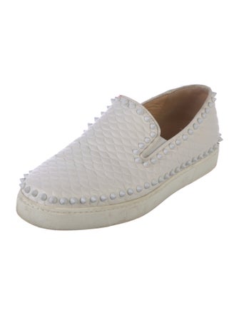 Christian Louboutin Spike Accents Leather Sneakers