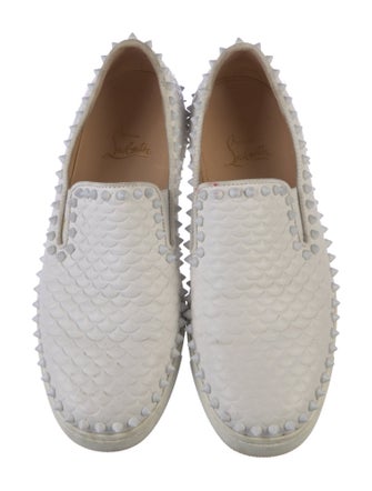 Christian Louboutin Spike Accents Leather Sneakers