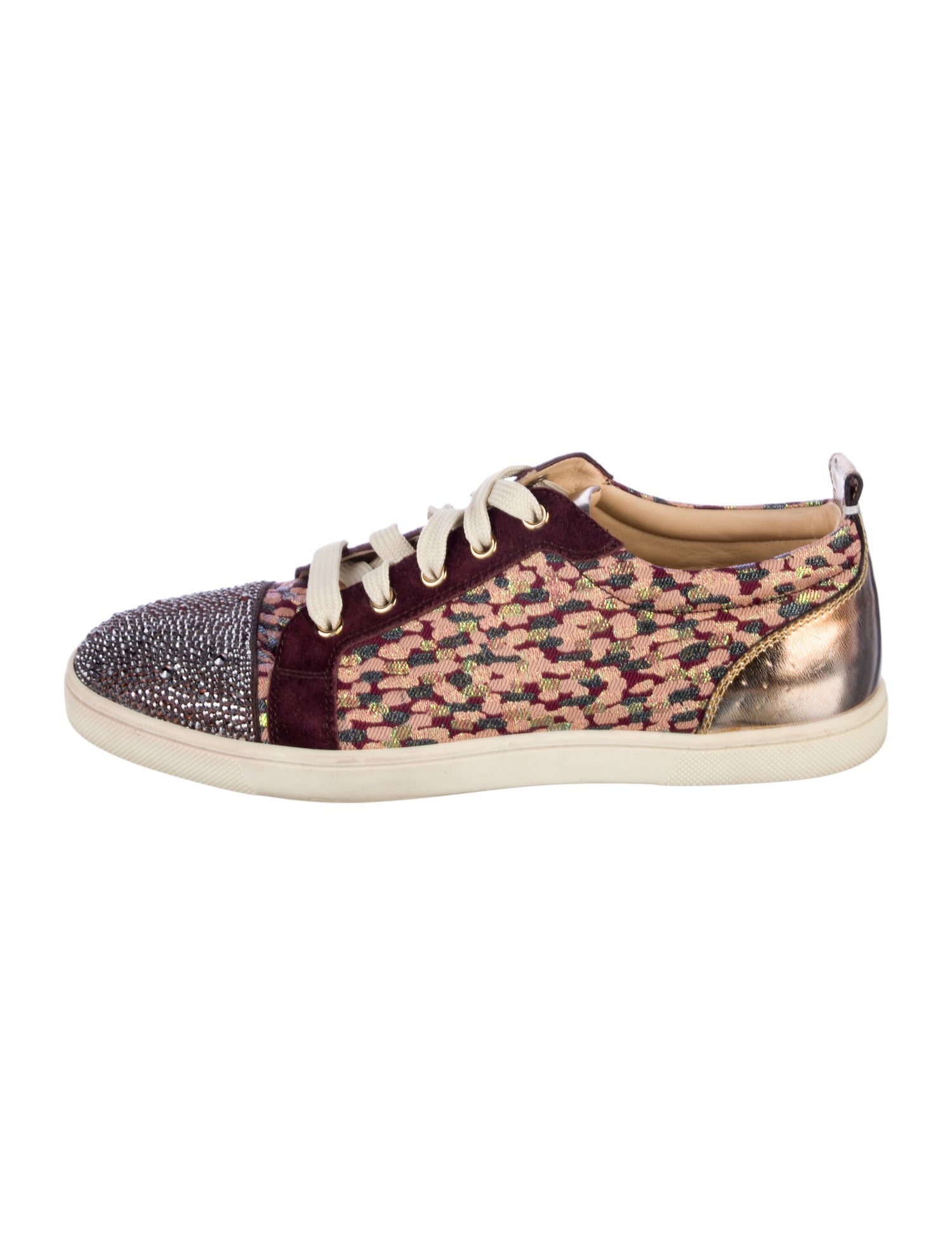 Christian Louboutin Printed Glitter Accents Sneakers