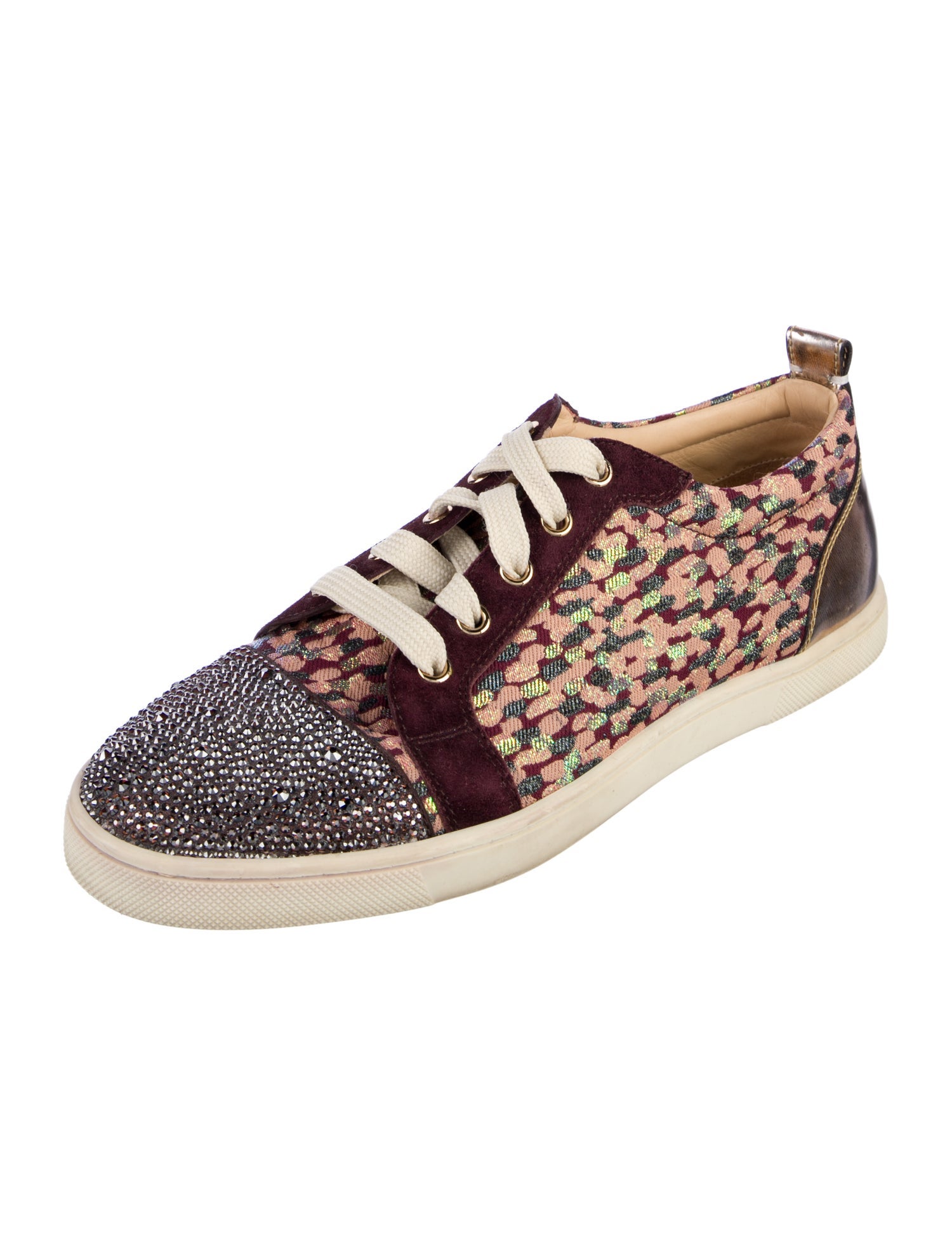 Christian Louboutin Printed Glitter Accents Sneakers