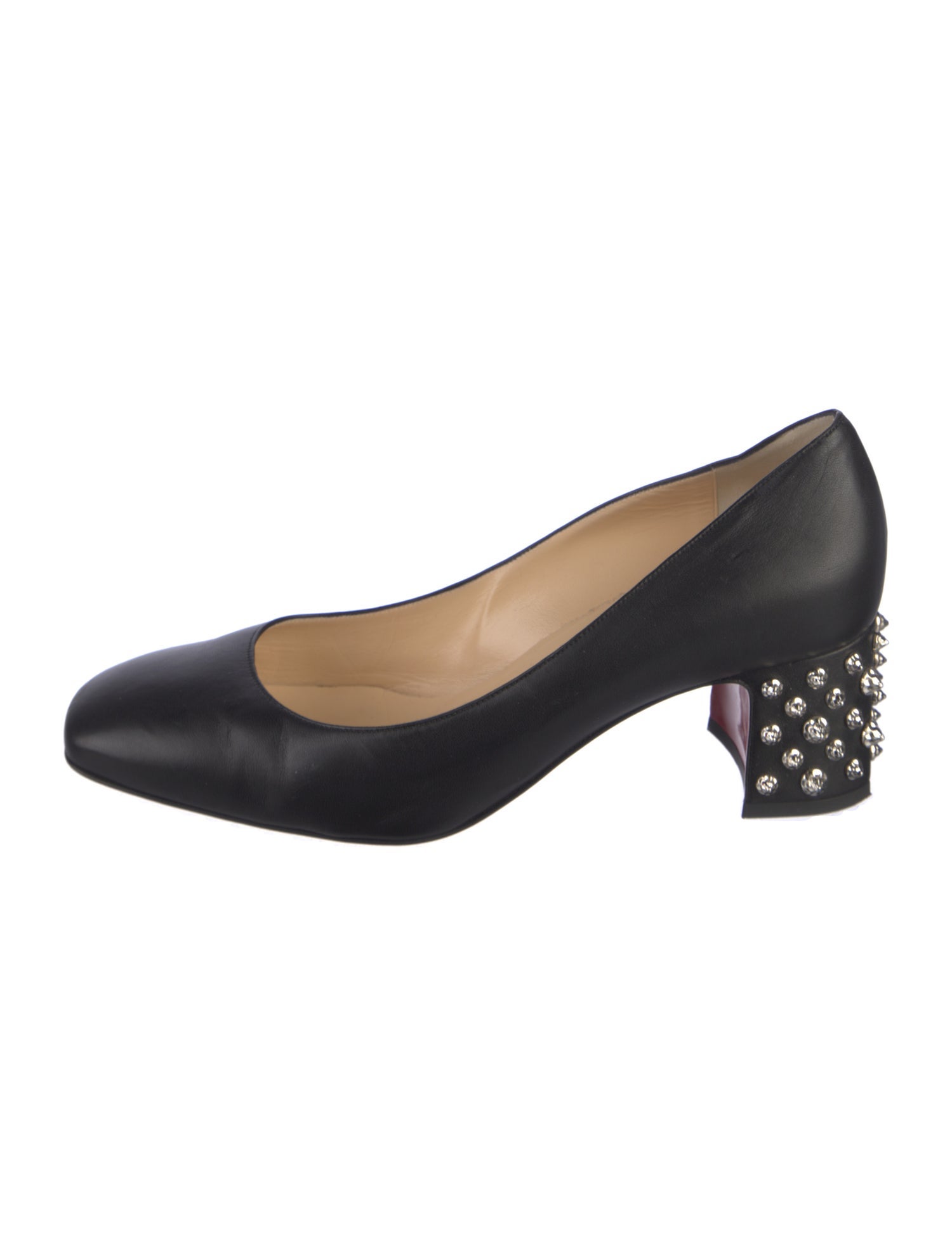 Christian Louboutin Spike Accents Leather Pumps