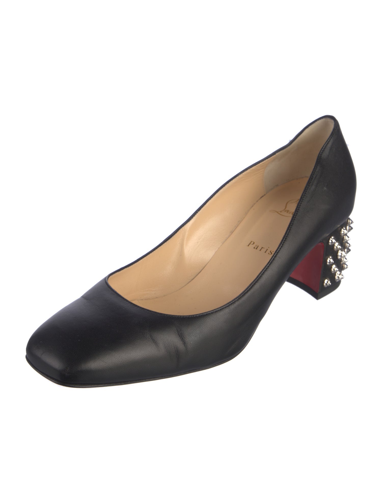 Christian Louboutin Spike Accents Leather Pumps