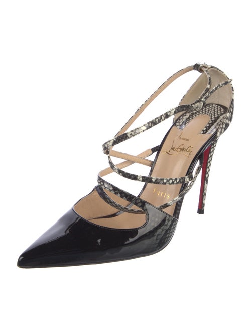 Christian Louboutin Patent Leather Animal Print D'Orsay Pumps