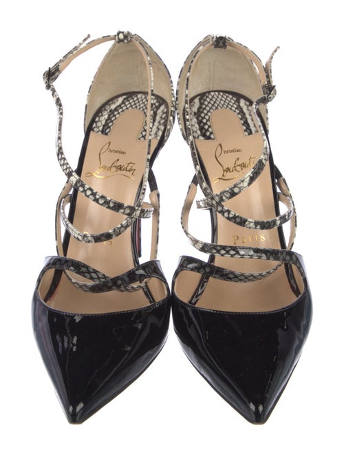 Christian Louboutin Patent Leather Animal Print D'Orsay Pumps