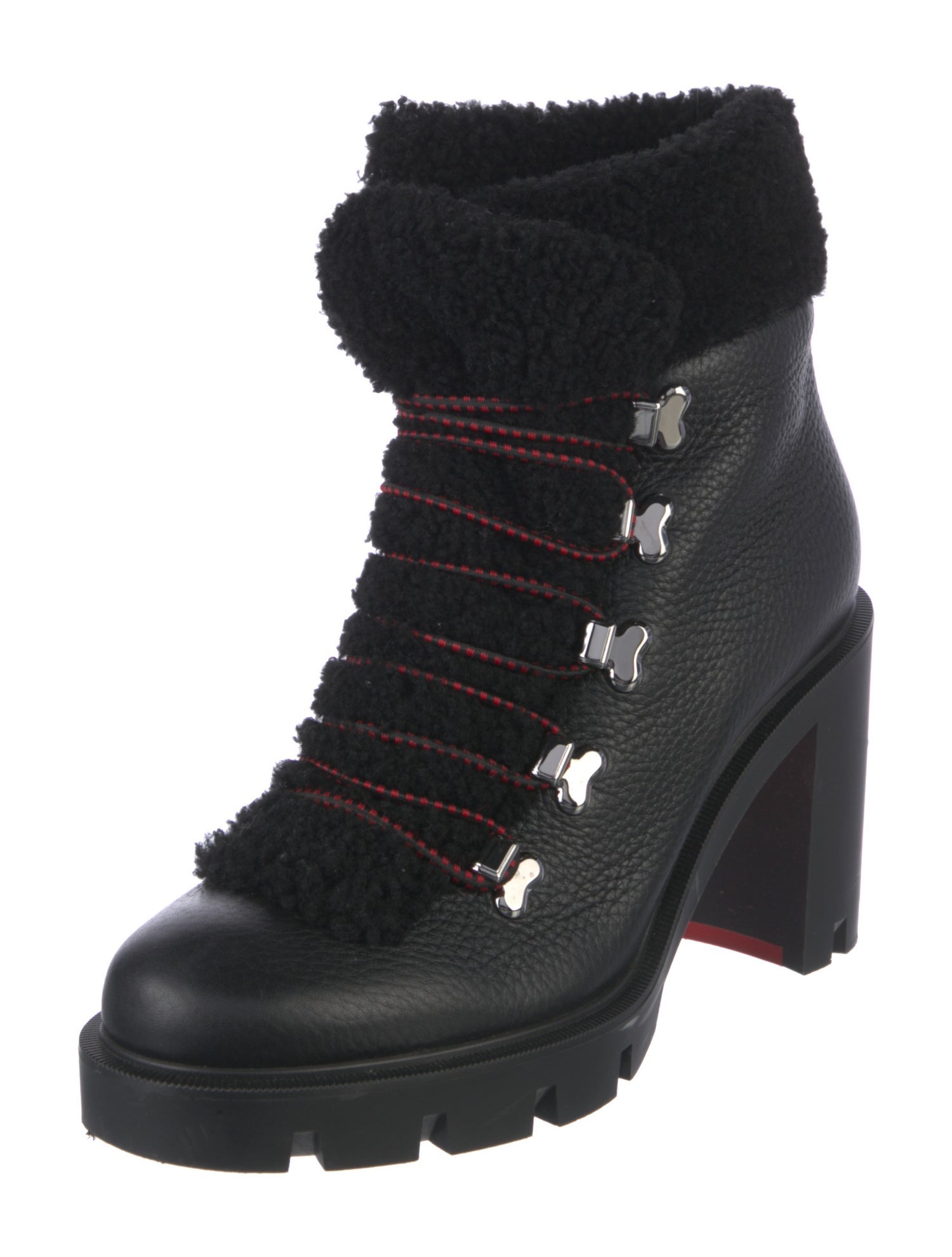 Christian Louboutin Leather Combat Boots