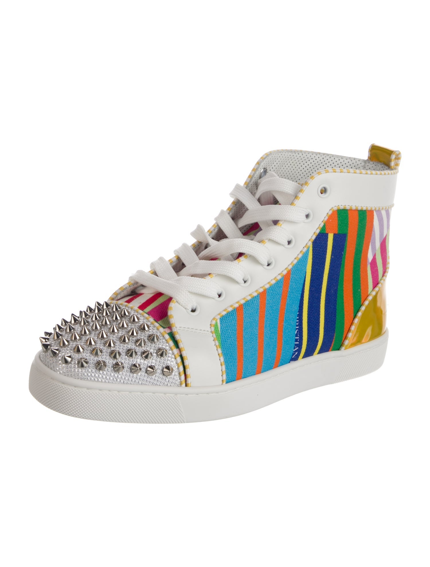 Christian Louboutin Spike Accents Canvas Sneakers