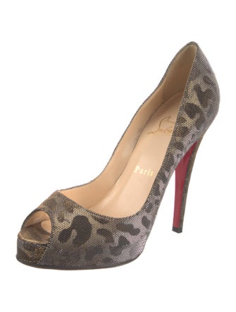 Christian Louboutin Canvas Animal Print Pumps