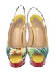 Christian Louboutin Patent Leather Printed Slingback Pumps