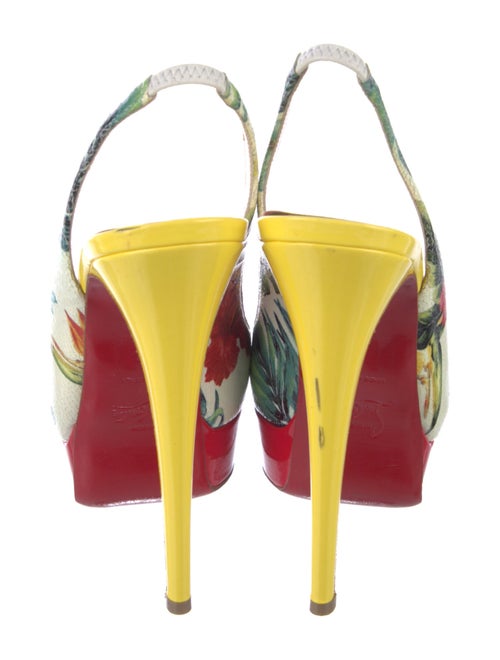 Christian Louboutin Patent Leather Printed Slingback Pumps