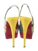 Christian Louboutin Patent Leather Printed Slingback Pumps