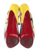 Christian Louboutin Patent Leather Printed Slingback Pumps