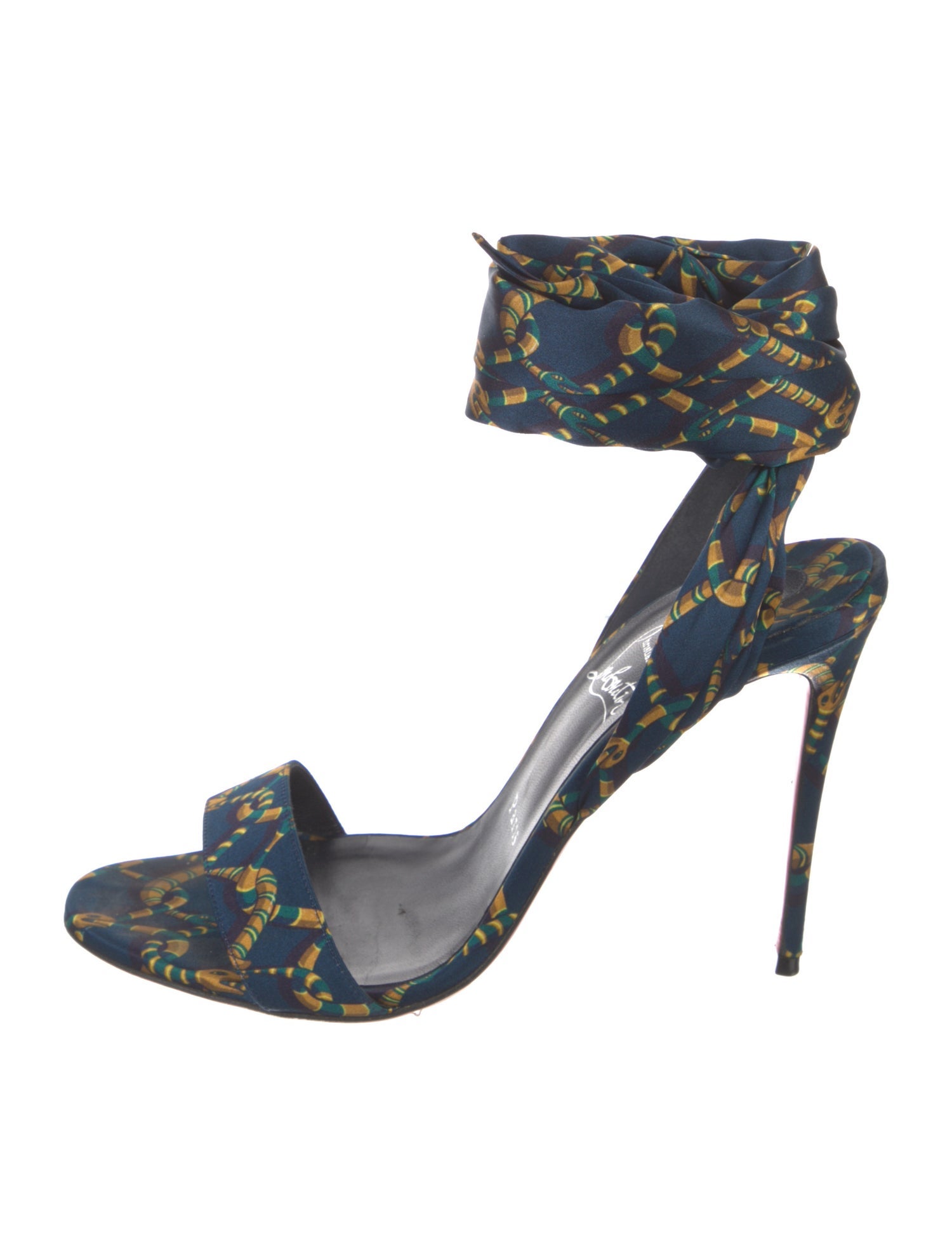 Christian Louboutin Satin Printed D'Orsay Pumps