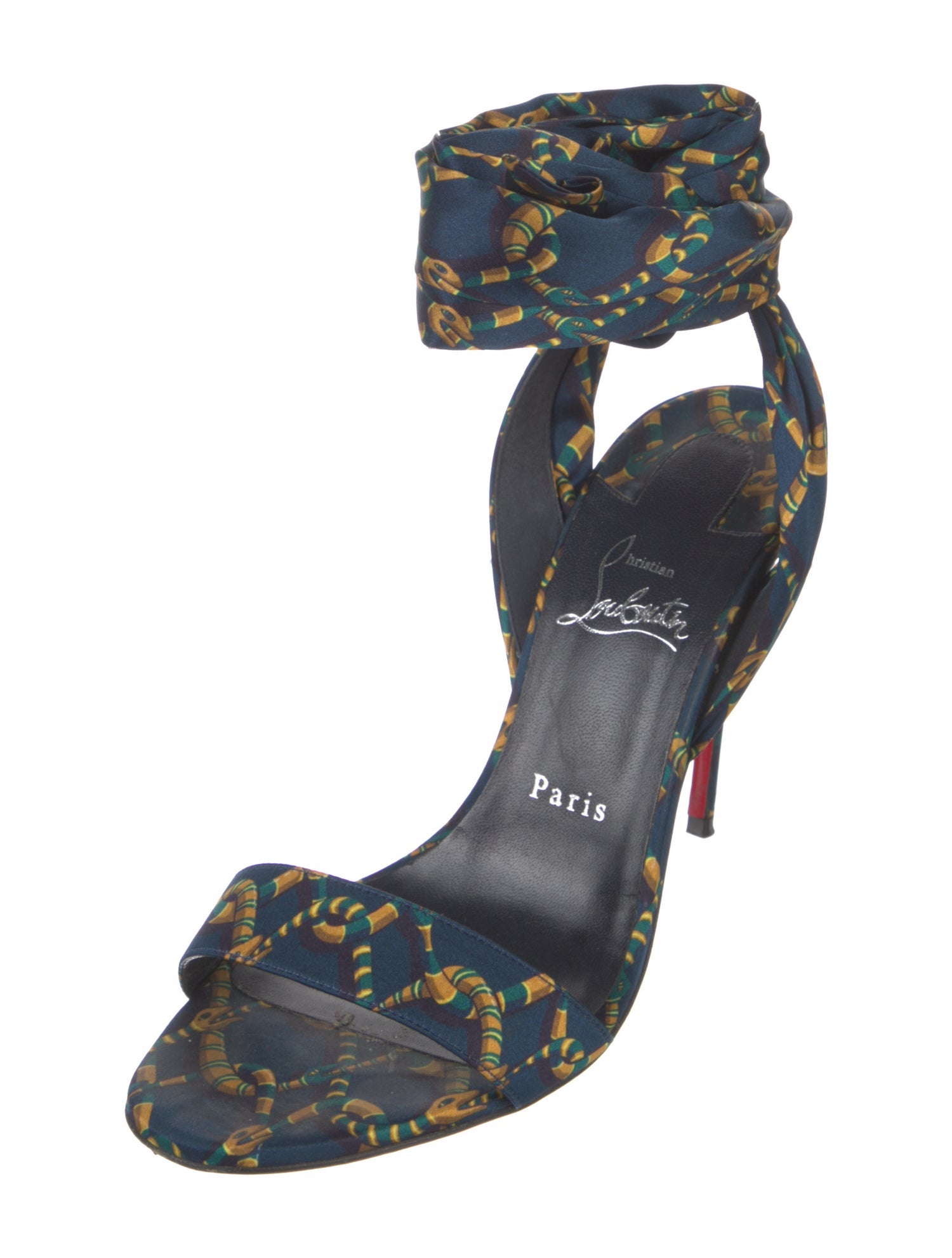 Christian Louboutin Satin Printed D'Orsay Pumps