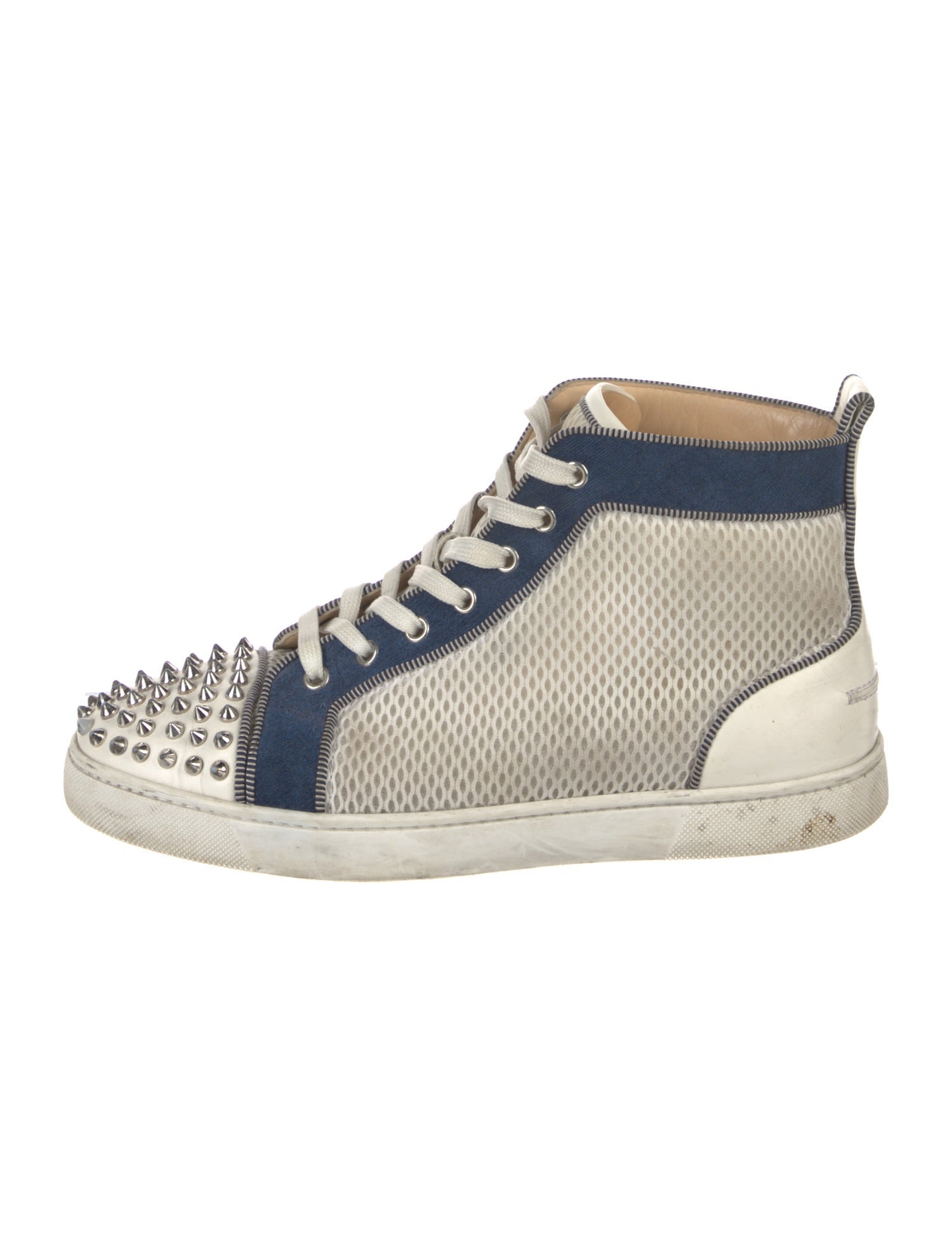 Christian Louboutin Spike Accents Suede Sneakers