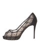 Christian Louboutin Lace Mesh Accents Pumps