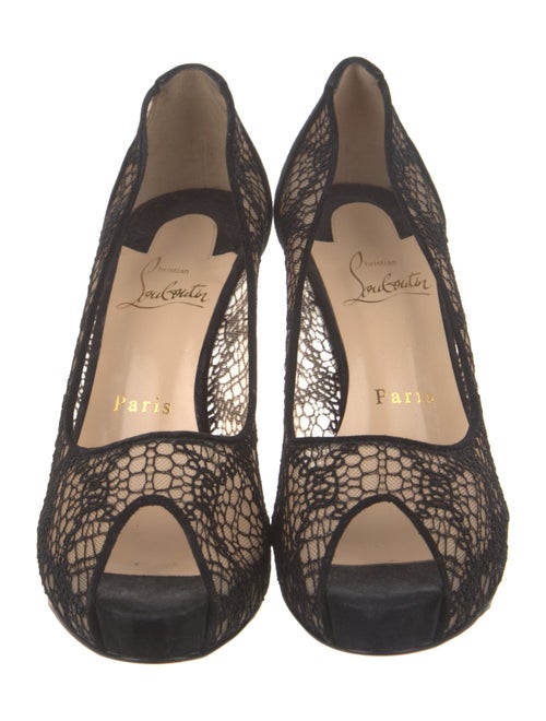 Christian Louboutin Lace Mesh Accents Pumps