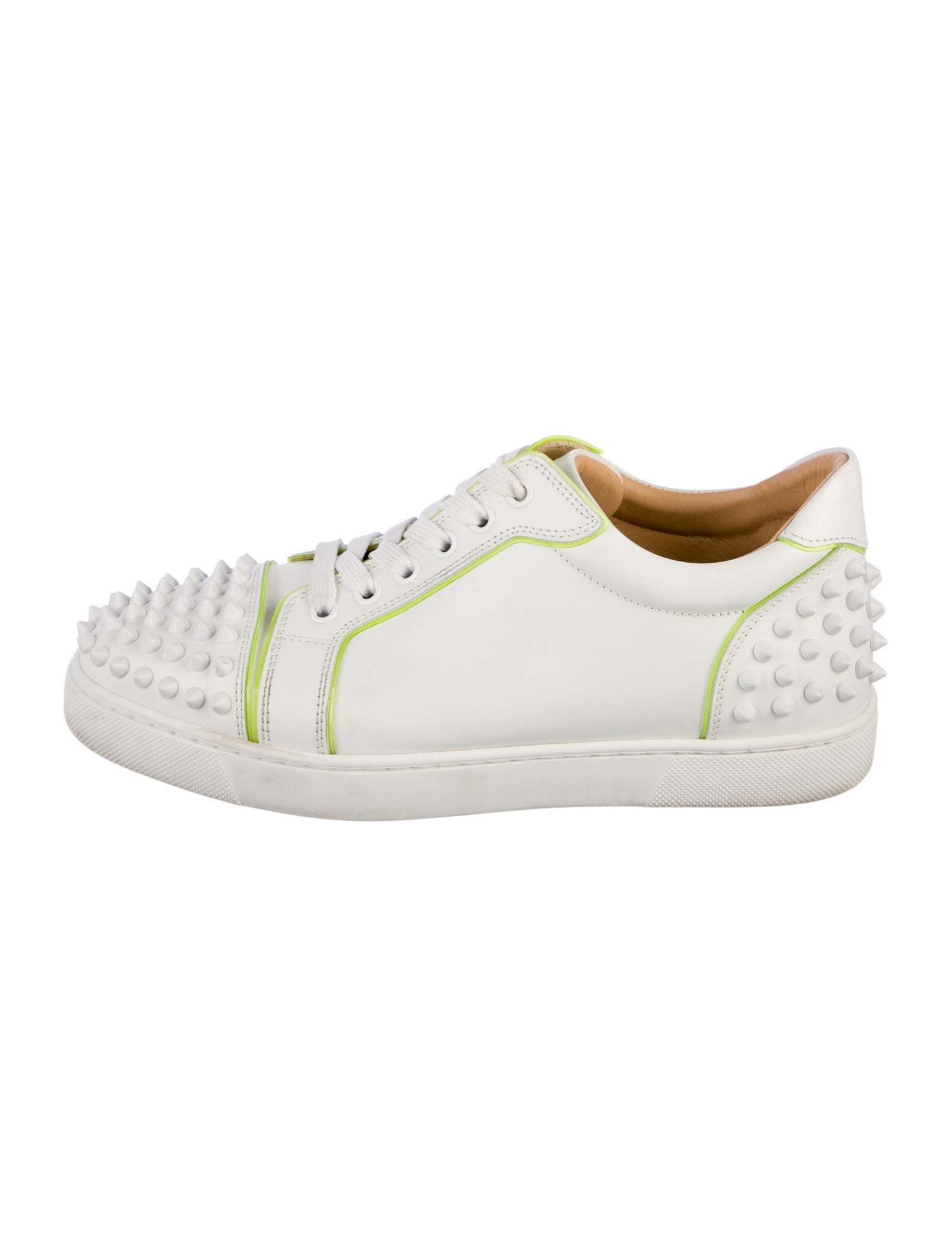 Christian Louboutin Spike Accents Leather Sneakers