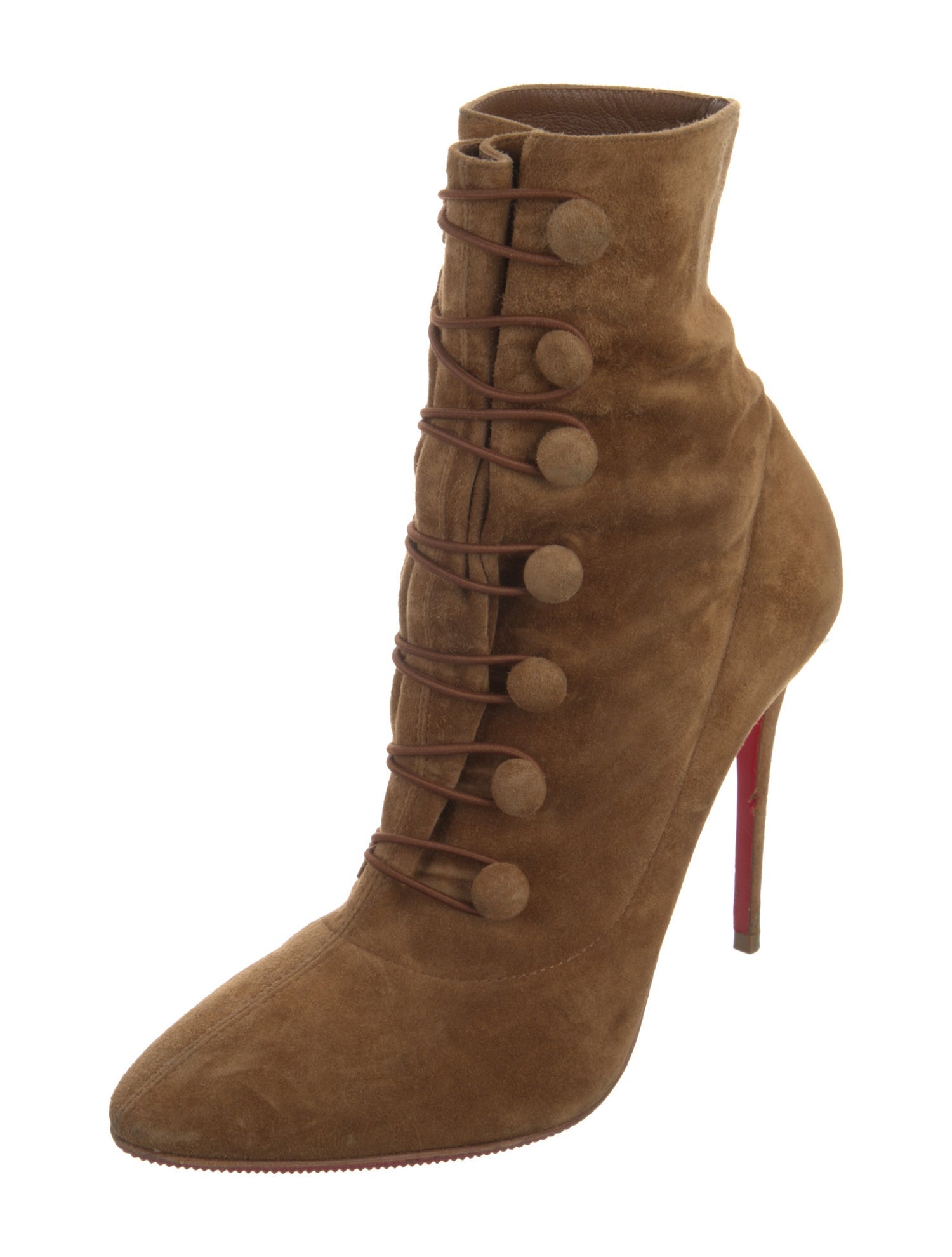 Christian Louboutin Suede Lace-Up Boots