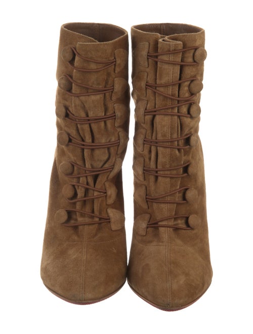 Christian Louboutin Suede Lace-Up Boots