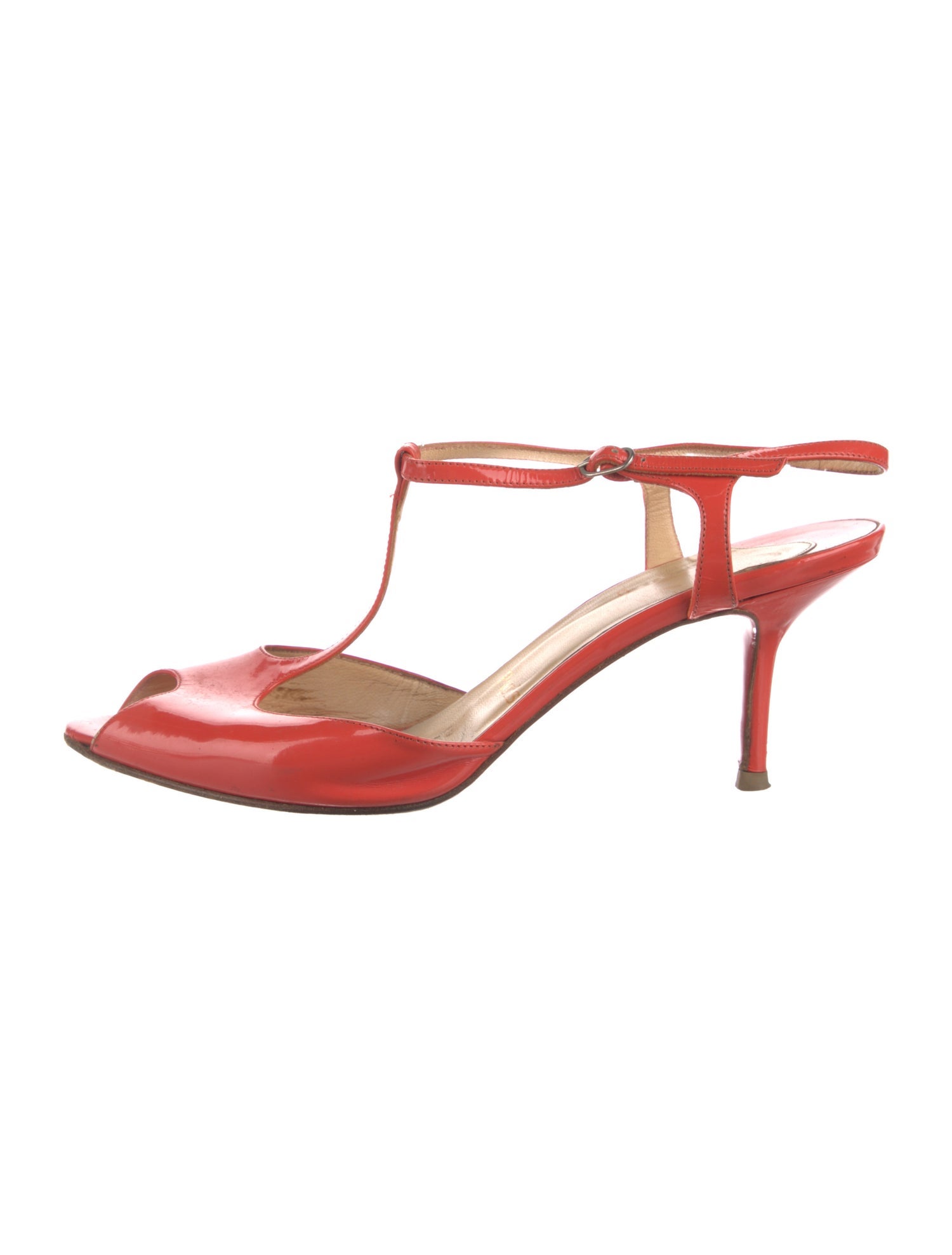 Christian Louboutin Patent Leather T-Strap Pumps