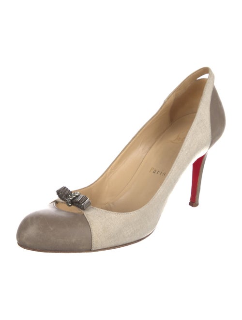 Christian Louboutin Suede Colorblock Pattern Pumps