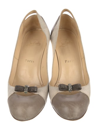 Christian Louboutin Suede Colorblock Pattern Pumps