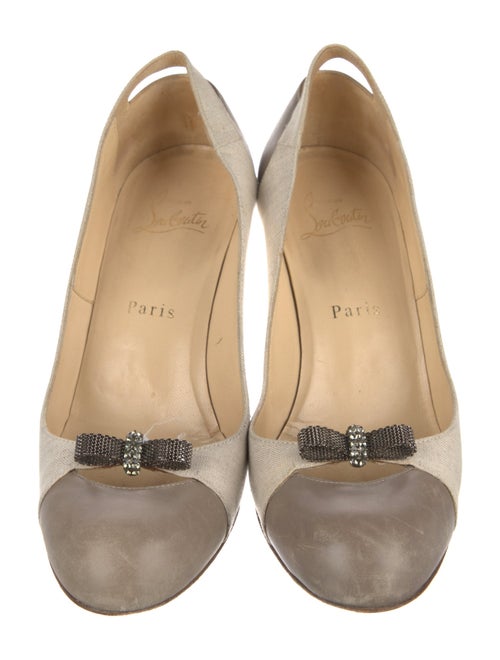 Christian Louboutin Suede Colorblock Pattern Pumps