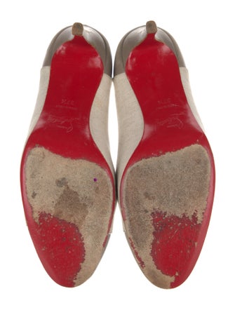 Christian Louboutin Suede Colorblock Pattern Pumps