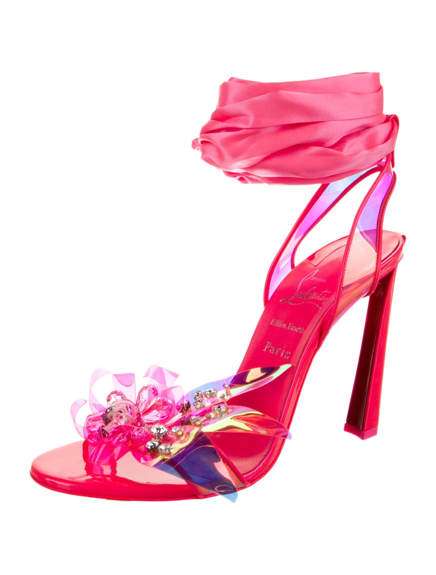 Christian Louboutin PVC Floral Print Sandals