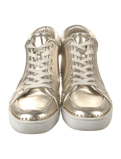 Christian Louboutin Spike Accents Leather Sneakers