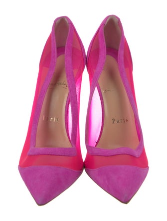 Christian Louboutin Suede Mesh Accents Pumps