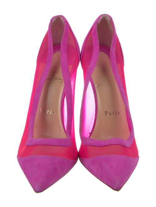 Christian Louboutin Suede Mesh Accents Pumps
