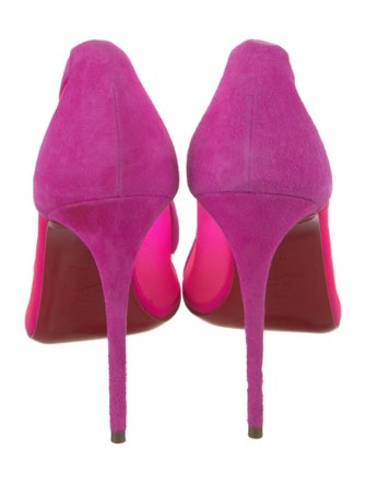 Christian Louboutin Suede Mesh Accents Pumps
