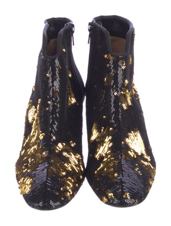 Christian Louboutin Sequins Printed Western Boots