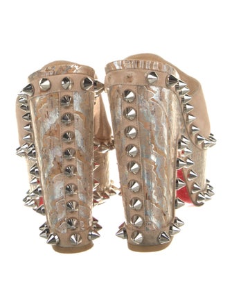 Christian Louboutin Spike Accents Suede Slides