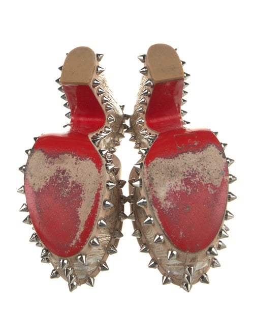 Christian Louboutin Spike Accents Suede Slides