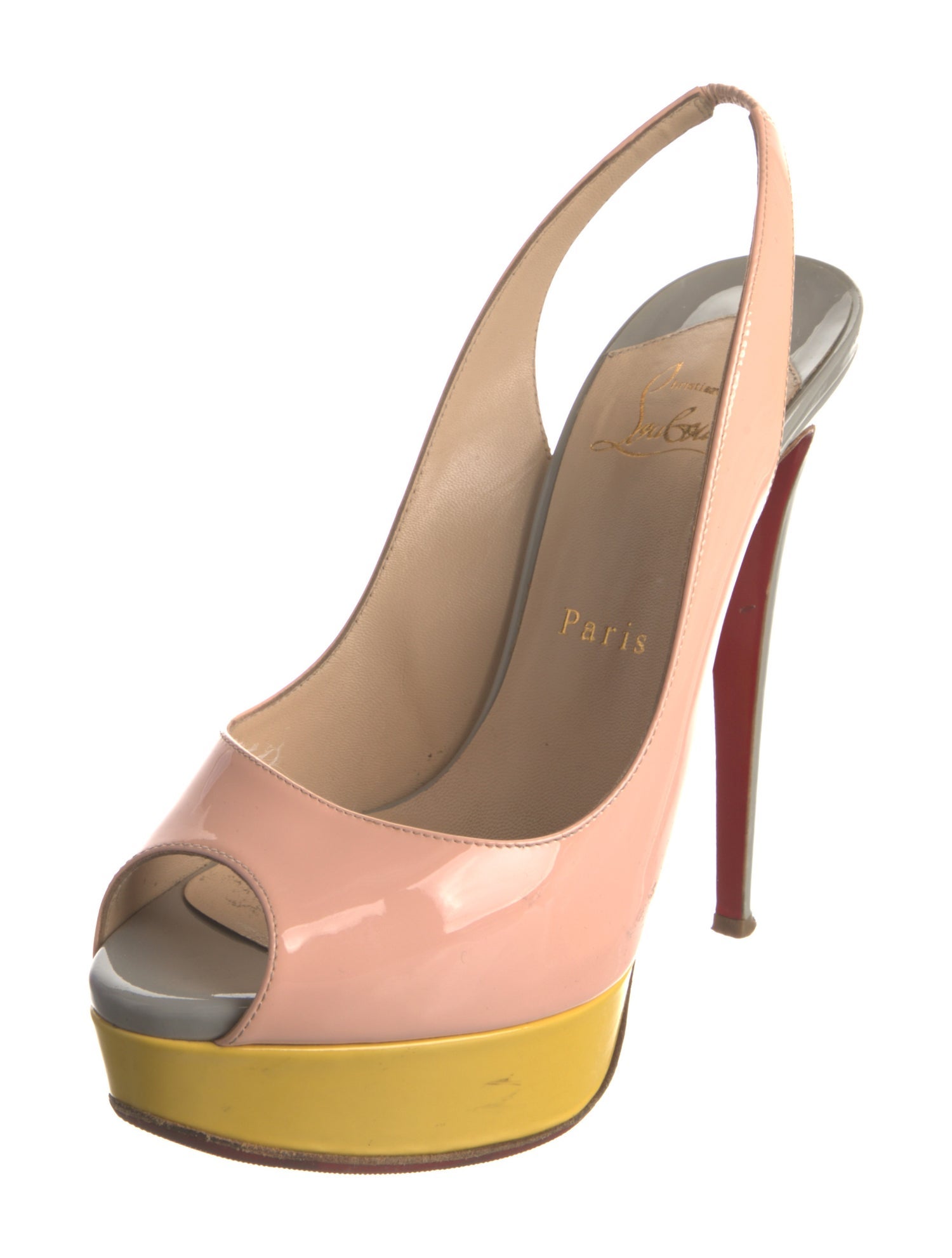 Christian Louboutin Patent Leather Slingback Pumps