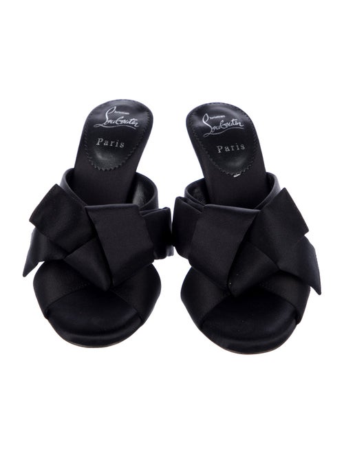 Christian Louboutin Satin Bow Accents Mules