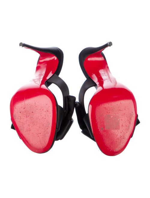 Christian Louboutin Satin Bow Accents Mules