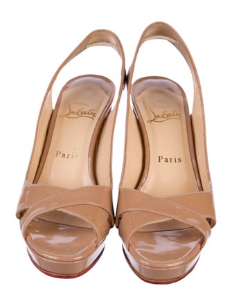 Christian Louboutin Patent Leather Slingback Pumps