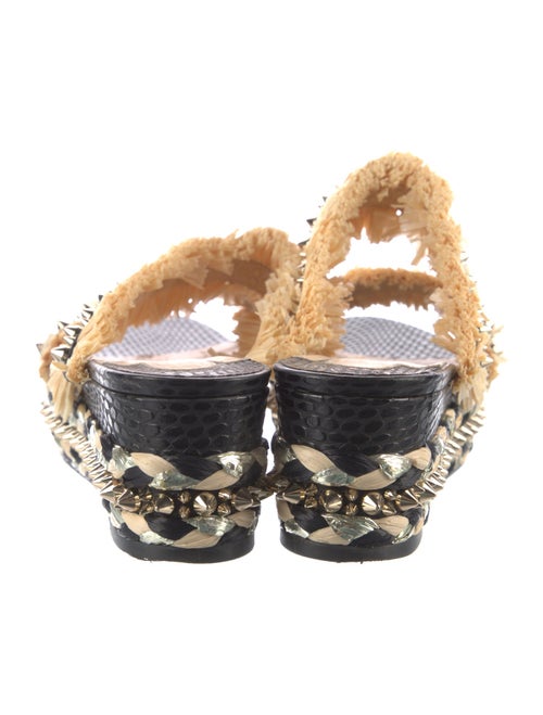 Christian Louboutin Leather Colorblock Pattern Slides