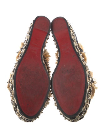 Christian Louboutin Leather Colorblock Pattern Slides