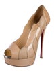 Christian Louboutin Patent Leather Scalloped Accent Pumps